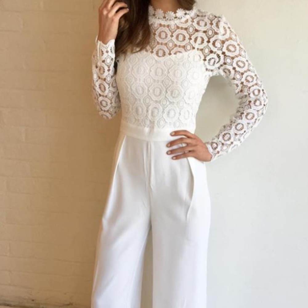 Sugar Lips white lace jumpsuit Size S
